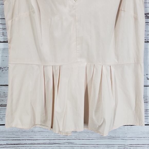 Calvin Klein Peach V-Neck Embellish Peplum Top Size Medium - Picture 8 of 13